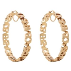 VERSACE logo script hoop earrings